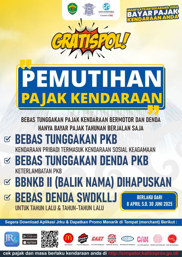 Gratispol & Hadiah THR Untuk Masyarakat Kaltim Berupa Program Pemutihan Pajak Kendaraan Bermotor