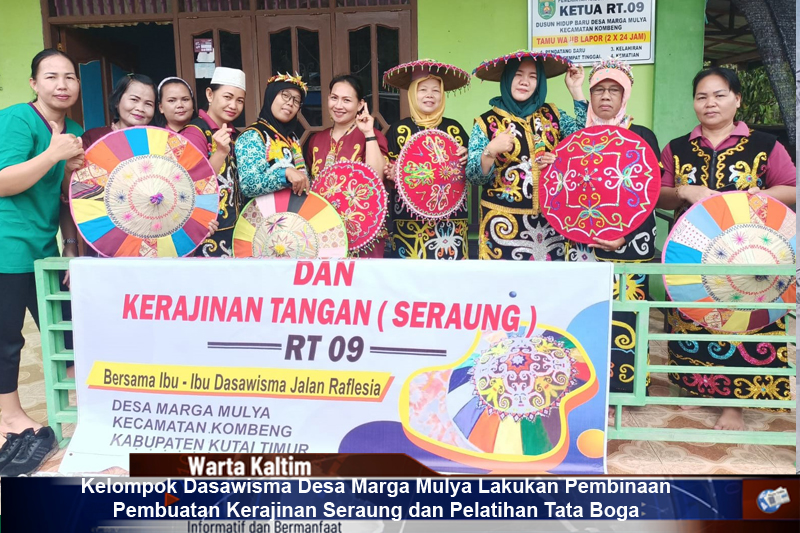 Kelompok Dasawisma Desa Marga Mulya Lakukan Pembinaan Pembuatan Kerajinan Seraung dan Pelatihan Tata Boga